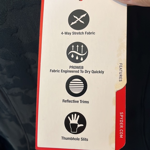 NWT Spyder 1/4 Zip Black Camo Long Sleeve Sz Medium - Picture 7 of 7